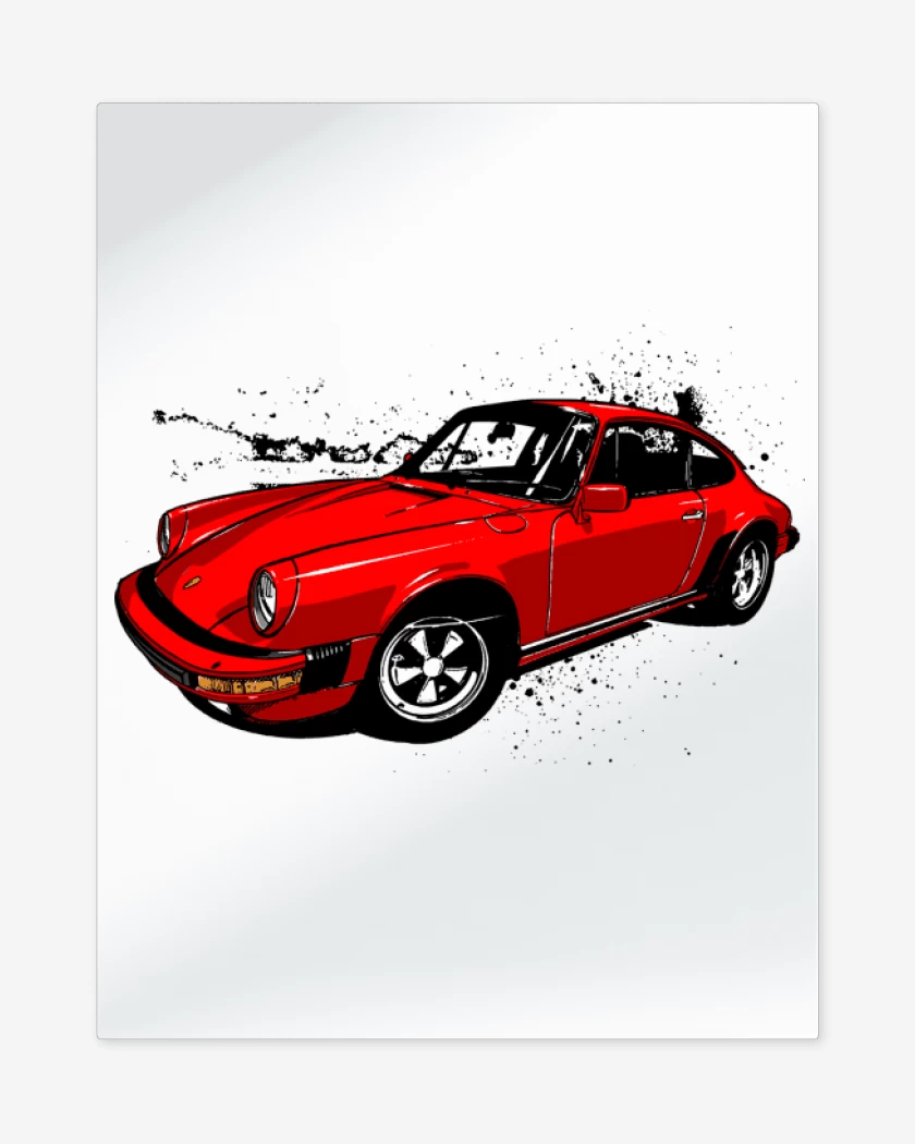 Print metalico Blanco de Porsche 911 2