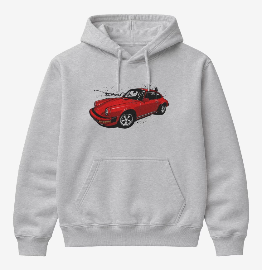 Poleron Canguro básico Gris Melange de Porsche 911 2