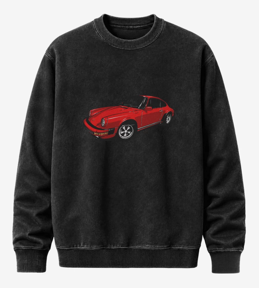 Poleron Polo Acid Wash Negro de Porsche 911 2