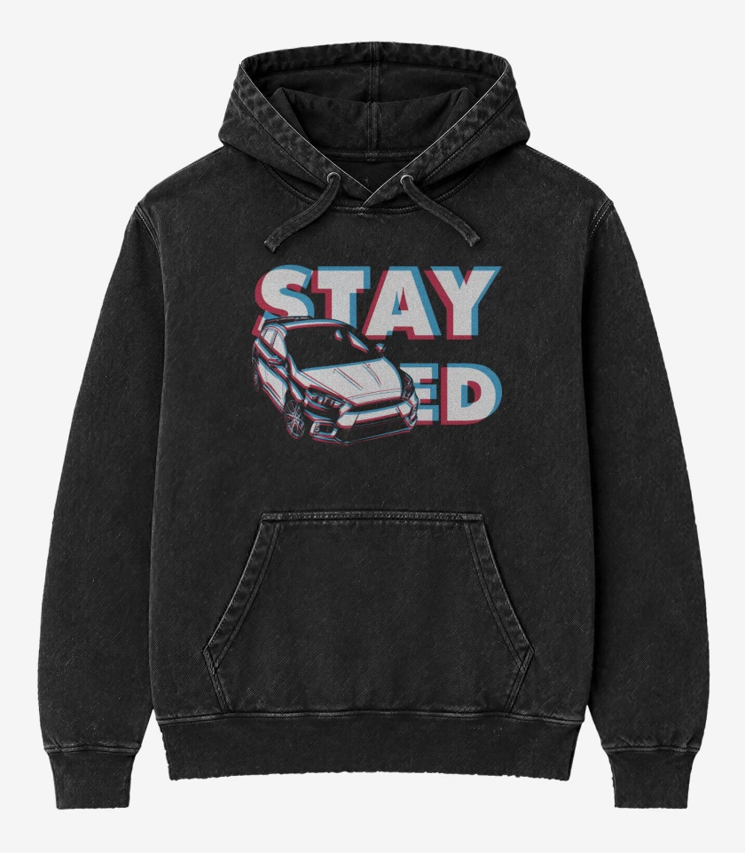 Poleron Canguro Acid Wash Negro de Stay Focused