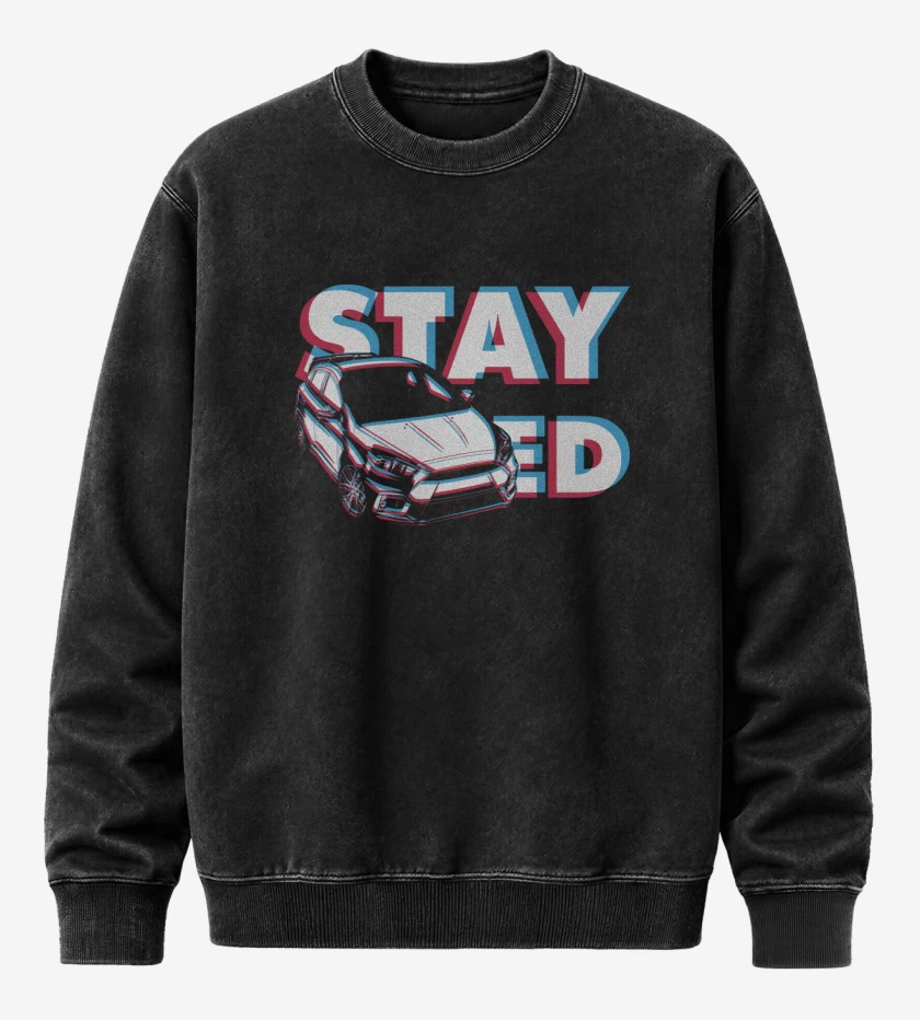 Poleron Polo Acid Wash Negro de Stay Focused