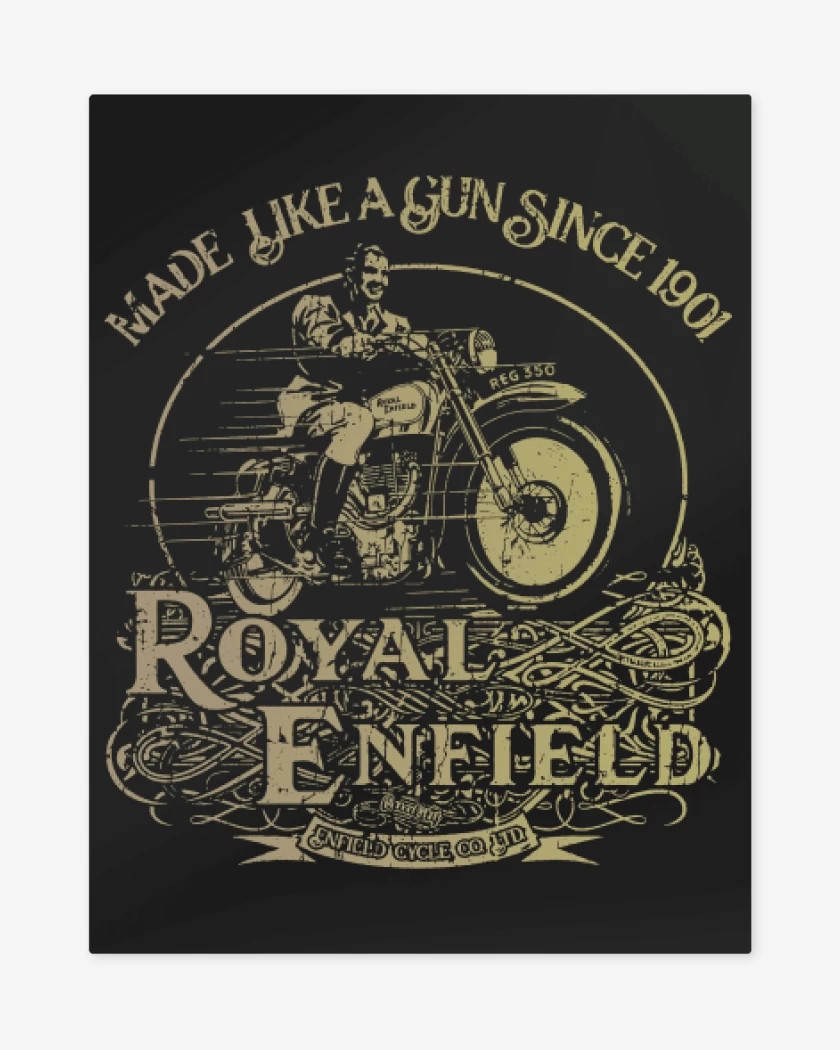 Print metalico Negro de Royal Enfield
