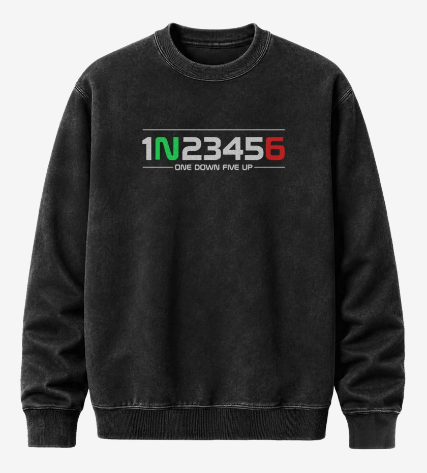 Poleron Polo Acid Wash Negro de One down Five up