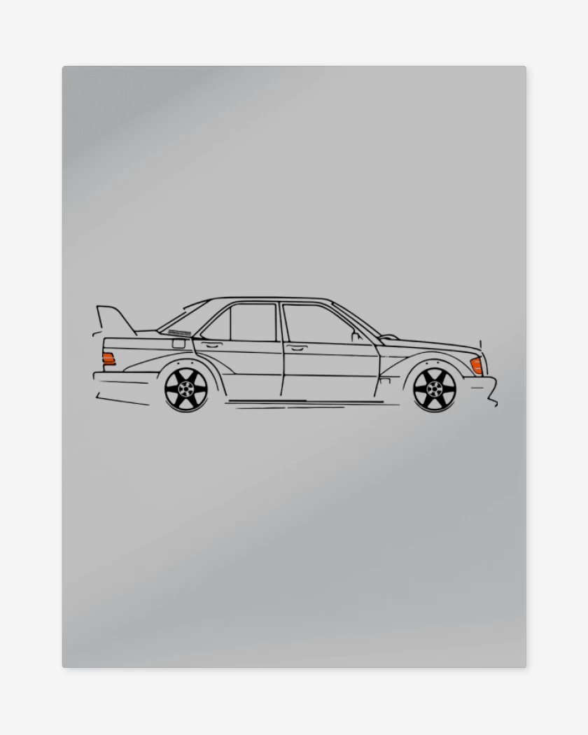 Print metalico Mercedes 190E