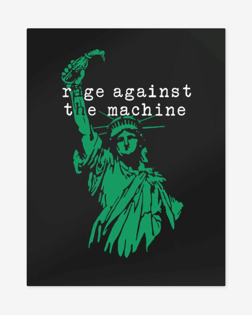 Print metalico Negro de Rage against the machine