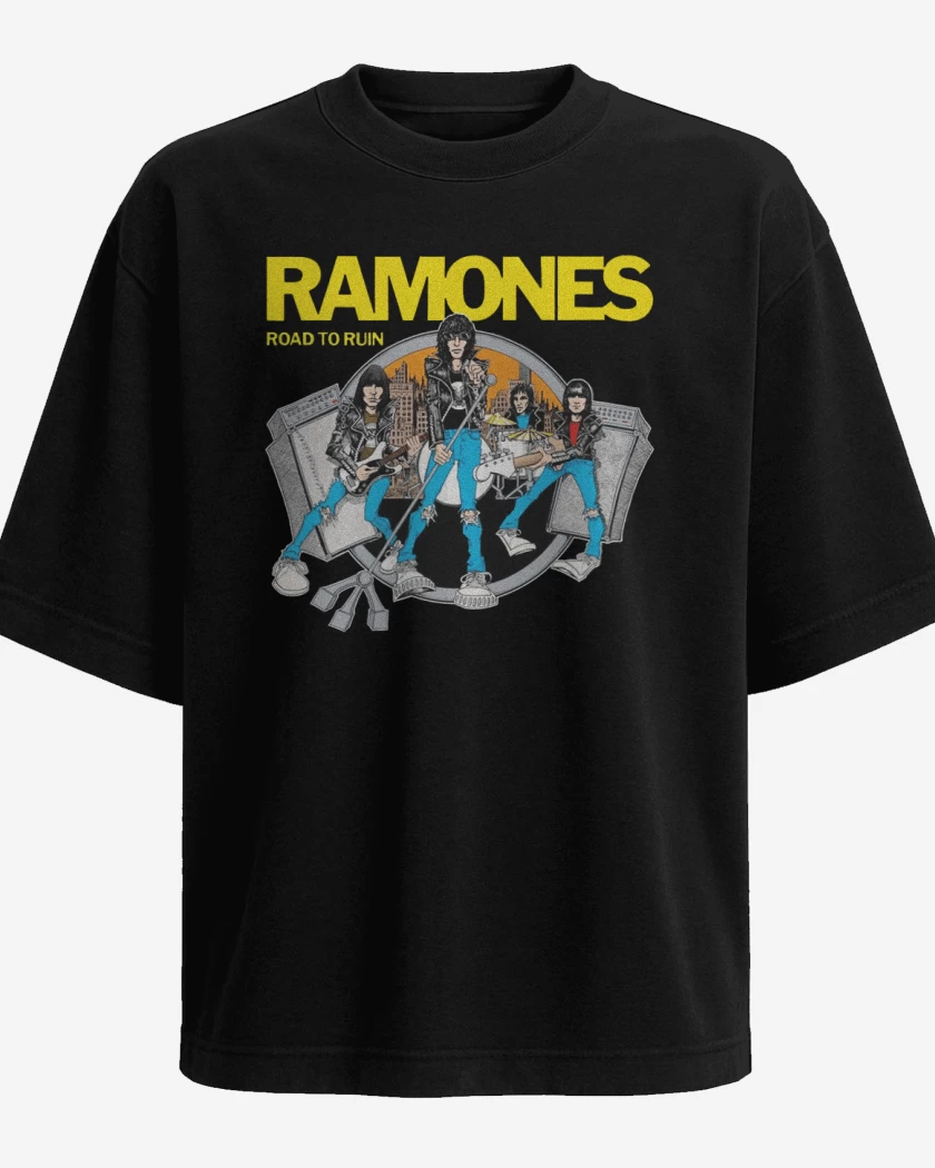 Polera Oversize Ramones road to ruin