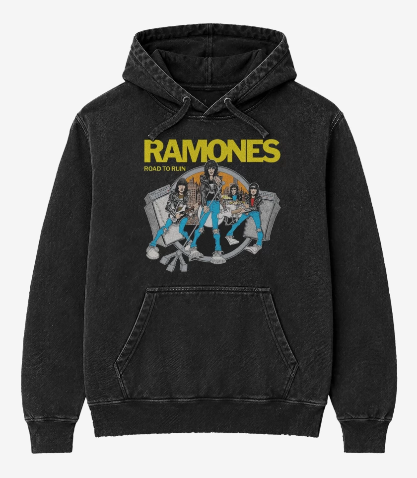 Poleron Canguro Acid Wash Ramones road to ruin
