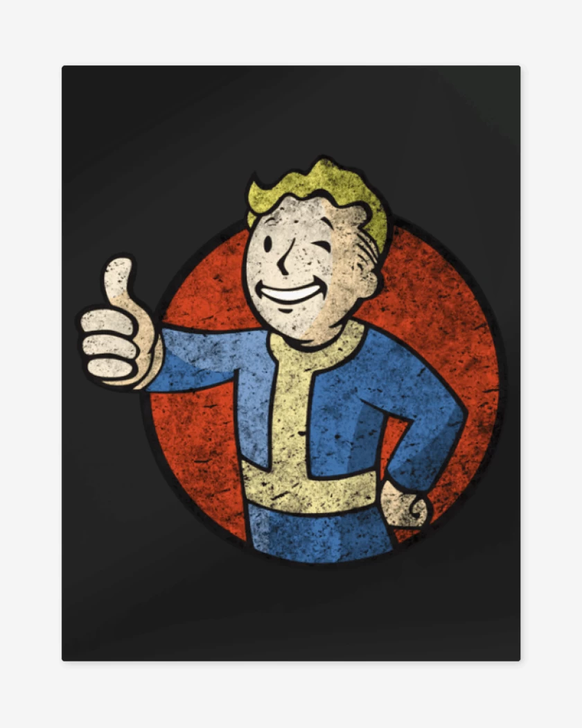 Print metalico Negro de Fallout Fullcolor