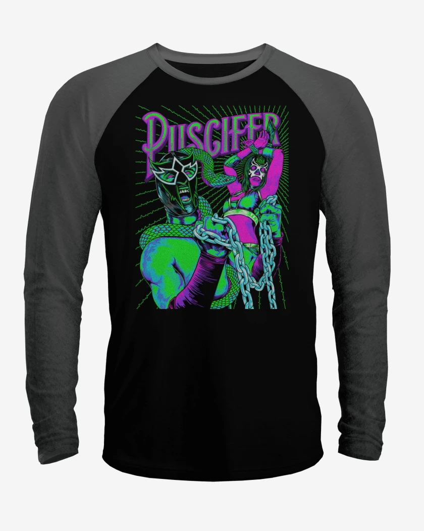 Polera Raglan Negro / Negro Heather de Puscifer