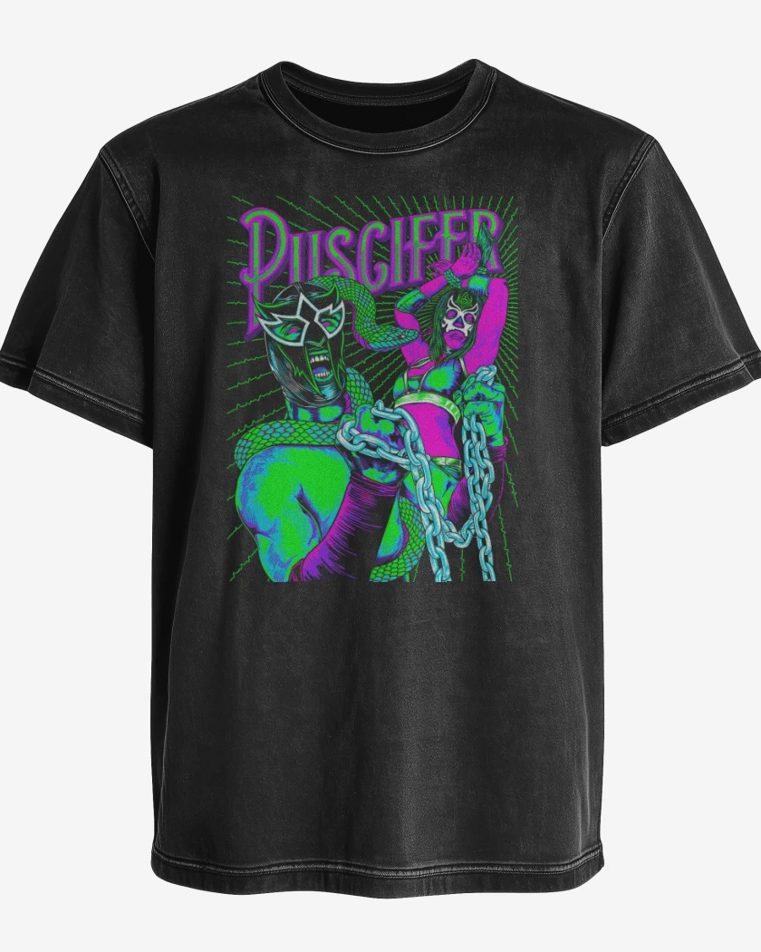 Polera desgastada Negro de Puscifer