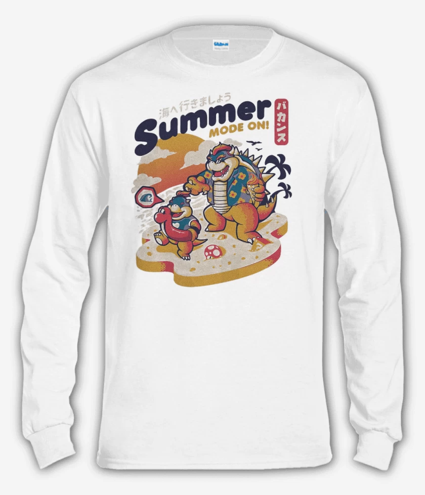 Polera manga larga Blanco de Bowser Veraniego