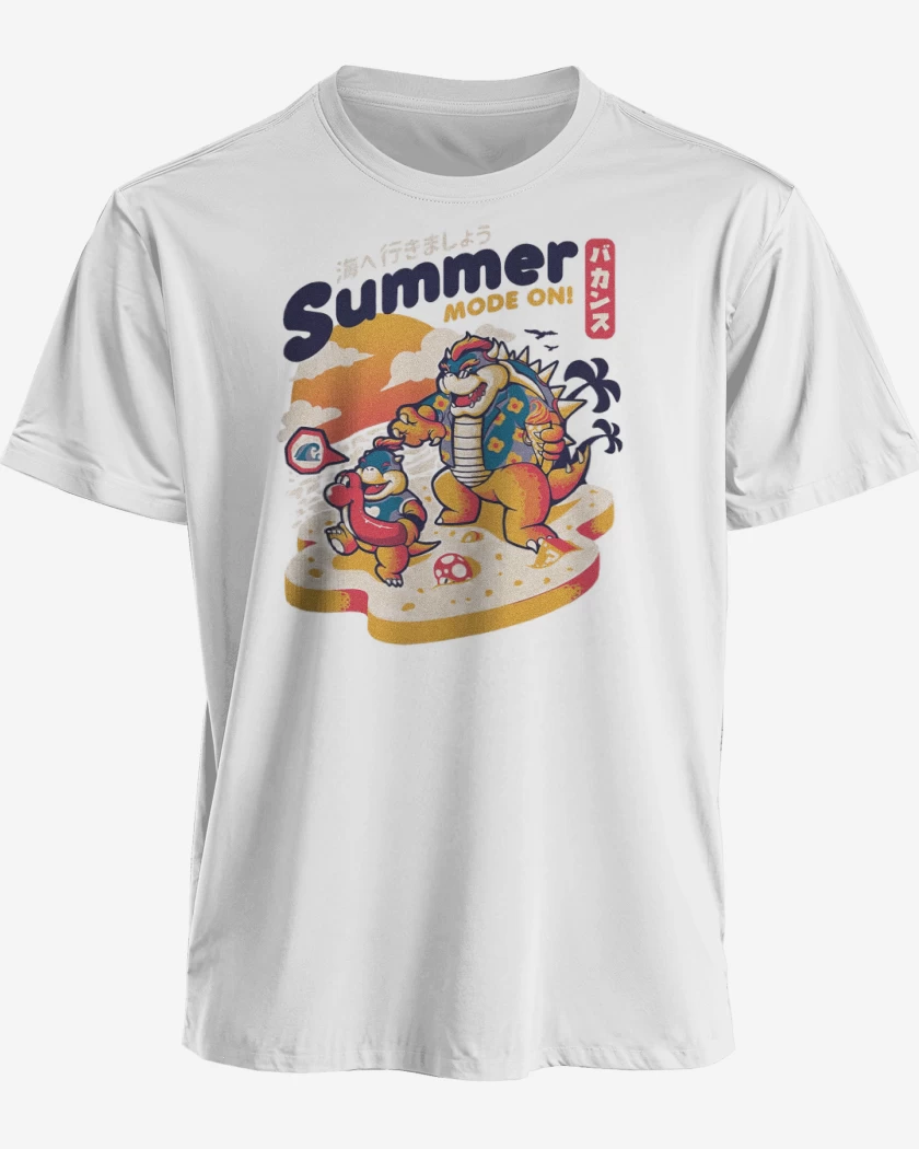 Polera premium Blanco de Bowser Veraniego