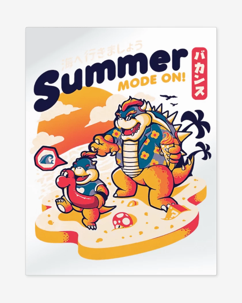 Print metalico Blanco de Bowser Veraniego