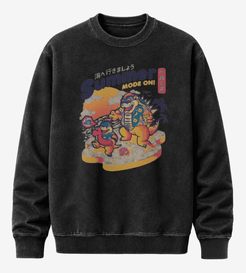 Poleron Polo Acid Wash Negro de Bowser Veraniego