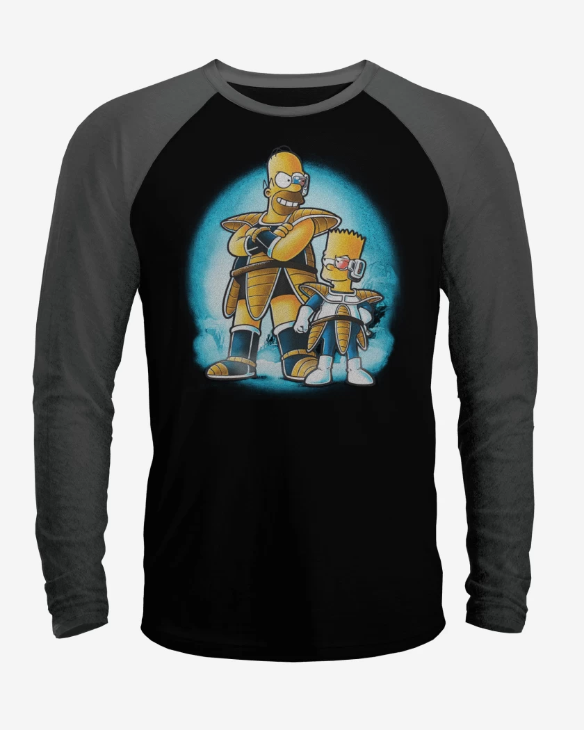 Polera Raglan Negro / Negro Heather de Los Saiyajimpson