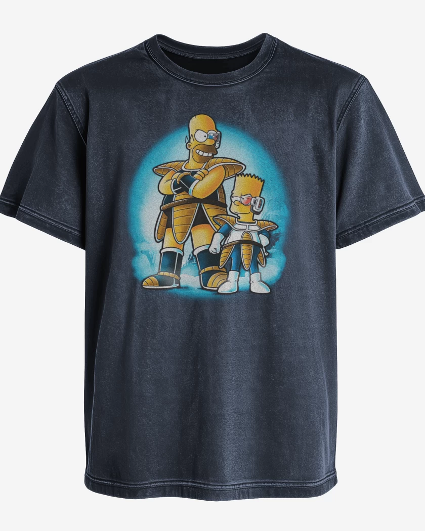 Polera desgastada Azul Marino de Los Saiyajimpson