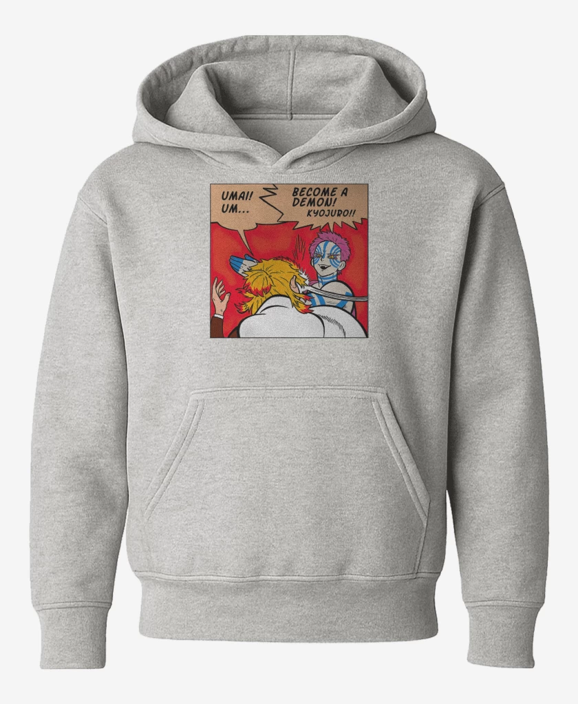 Poleron de niño Gris Melange de Se un demonio Rengoku!