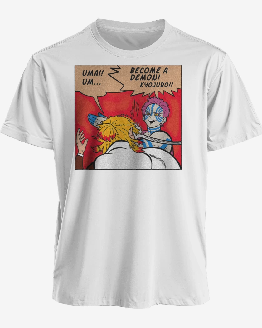 Polera premium Blanco de Se un demonio Rengoku!