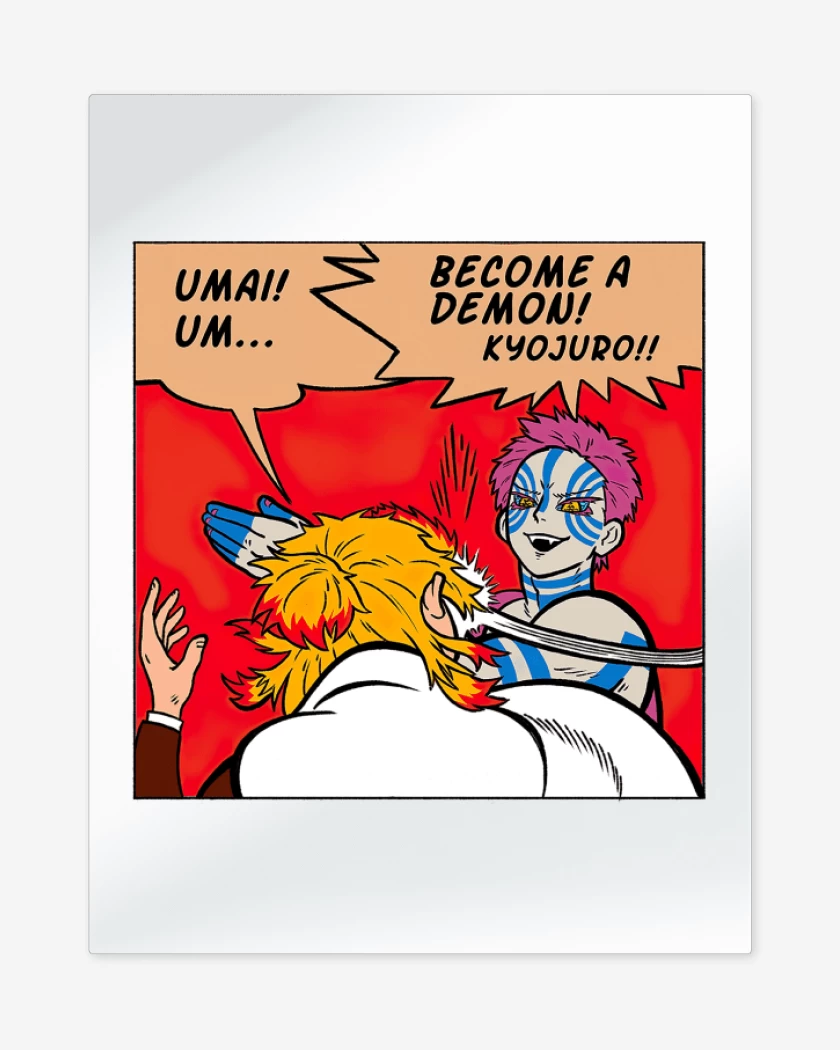 Print metalico Blanco de Se un demonio Rengoku!