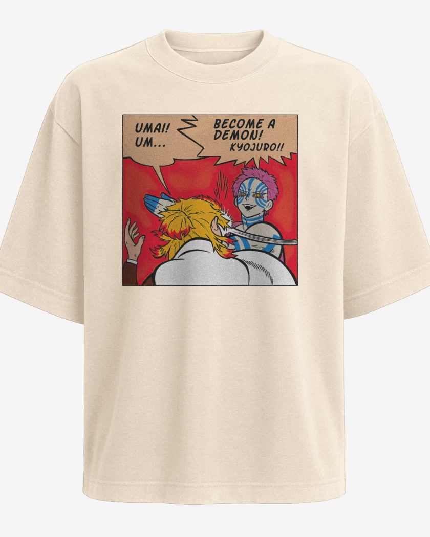 Polera Oversize Beige de Se un demonio Rengoku!