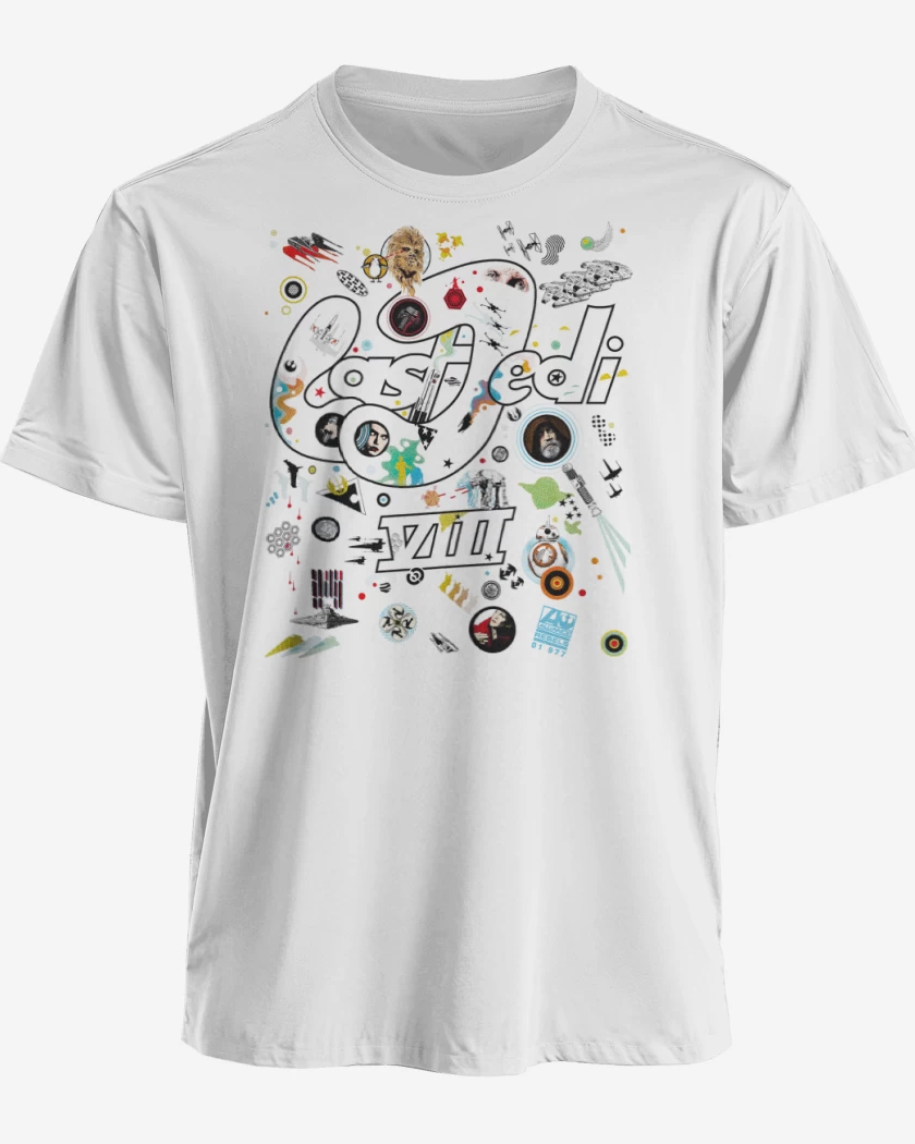 Polera premium Blanco de Led Jedi VIII