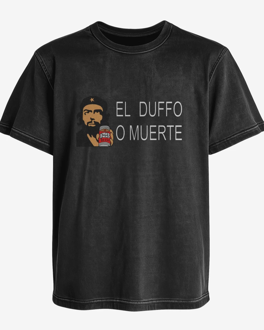 Polera desgastada Negro de El duffo o muerte