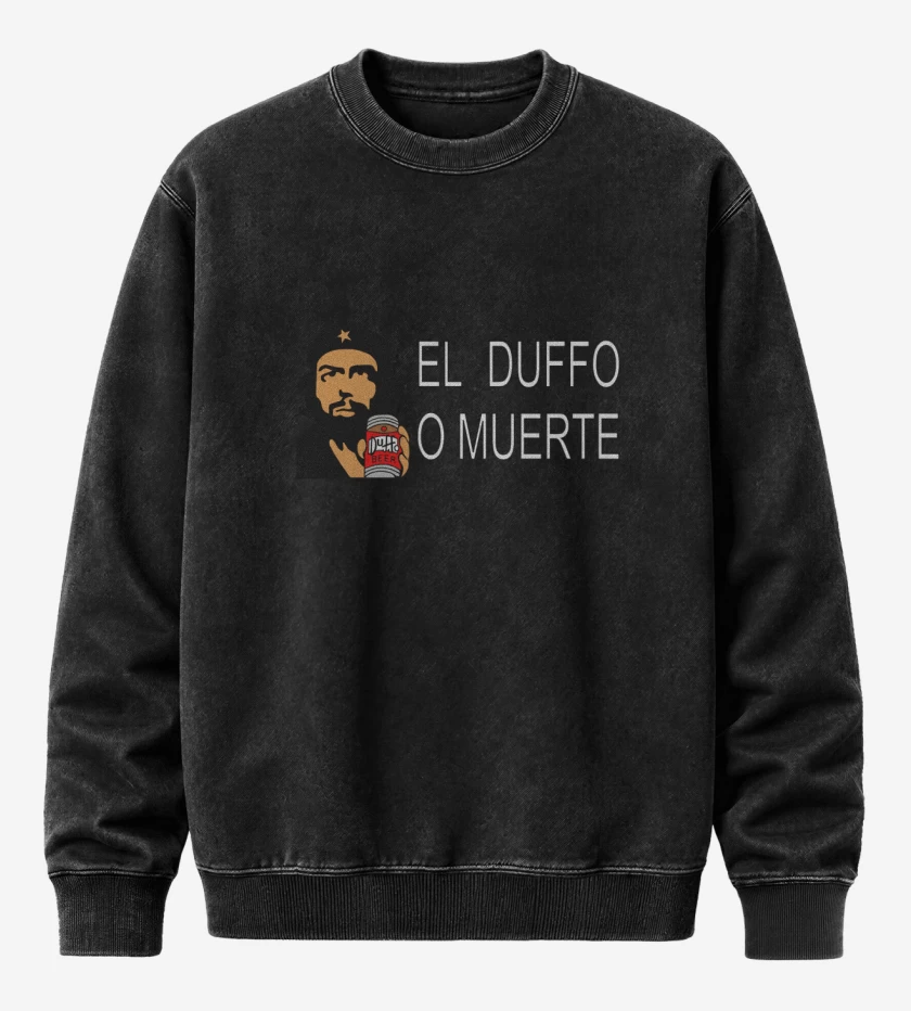 Poleron Polo Acid Wash Negro de El duffo o muerte