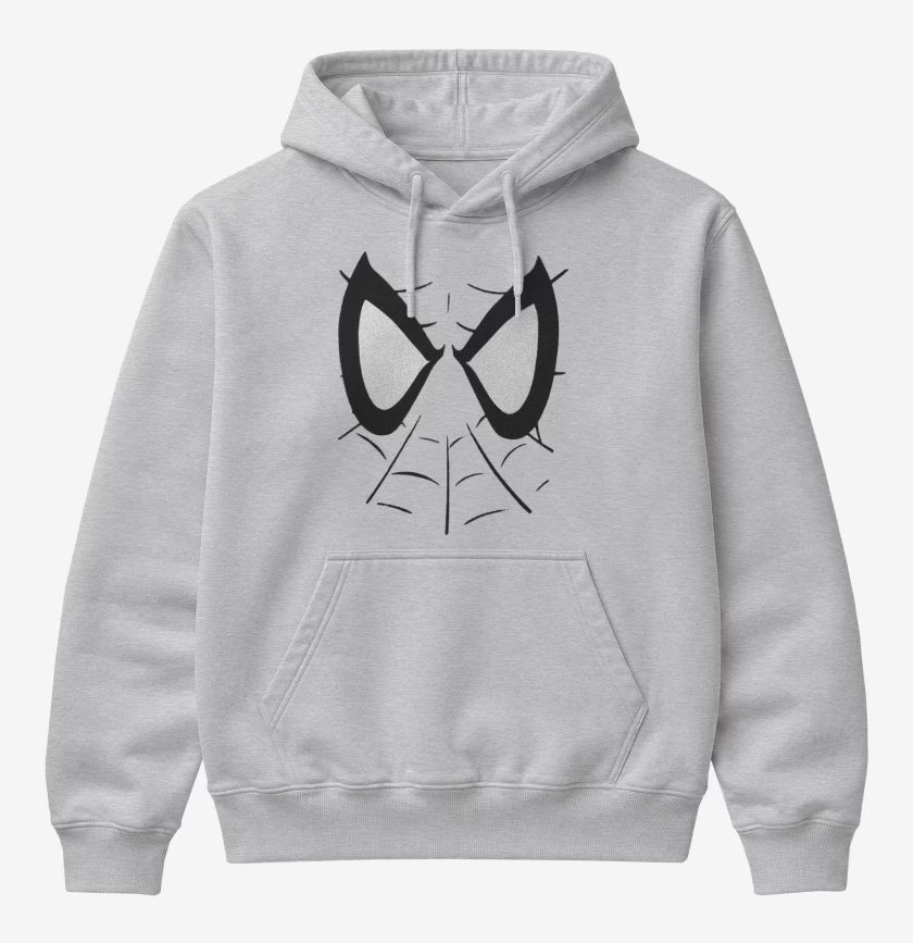 Poleron Canguro básico Gris Melange de Spidey Face
