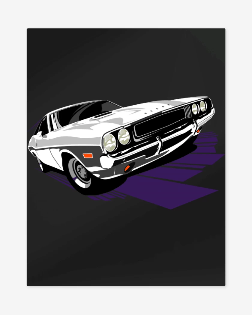 Print metalico Negro de Dodge Challenger 3