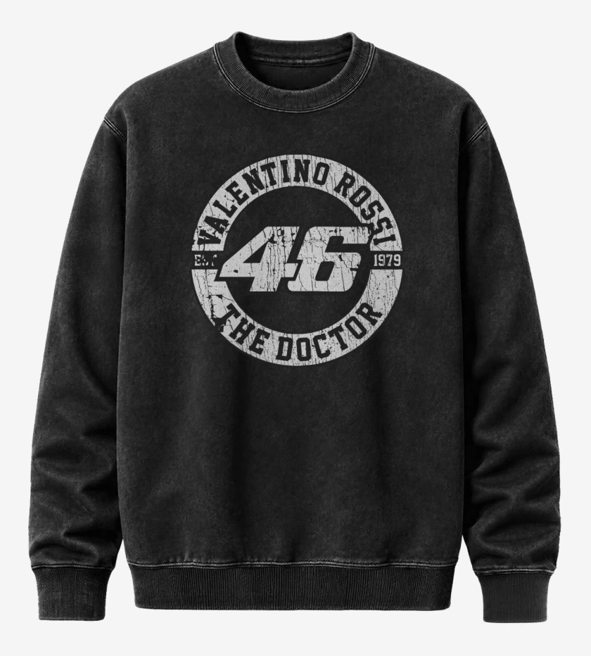 Poleron Polo Acid Wash Negro de Rossi 46