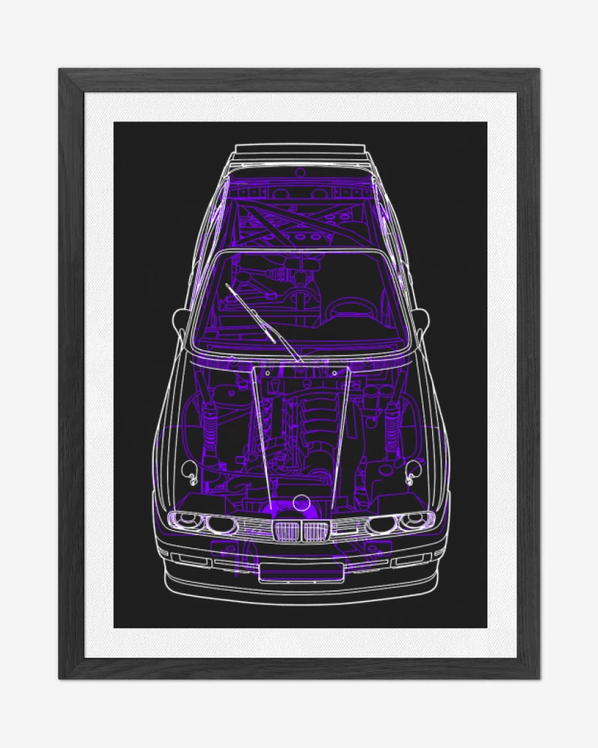 Cuadro decorativo Negro de BMW E30
