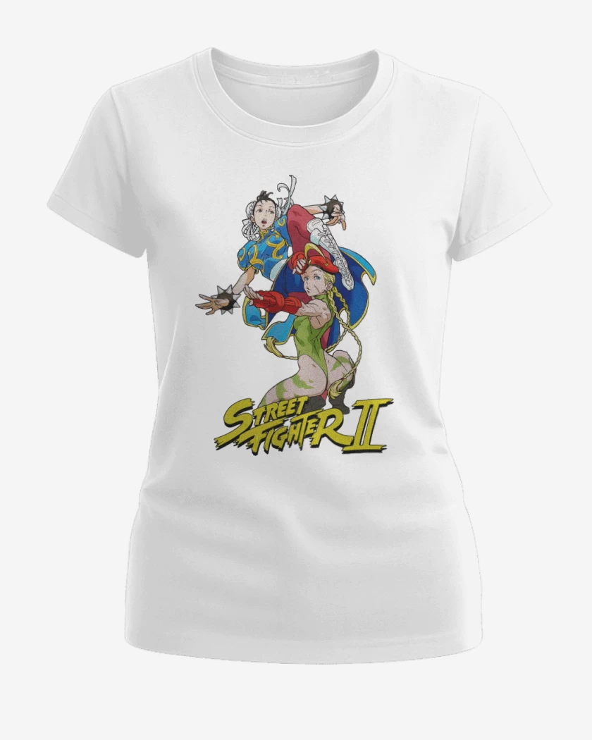 Polera de Mujer Blanco de Chun-Li & Cammy