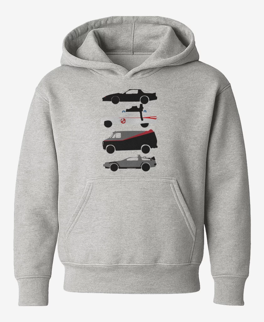 Poleron de niño Gris Melange de Autos Clasicos