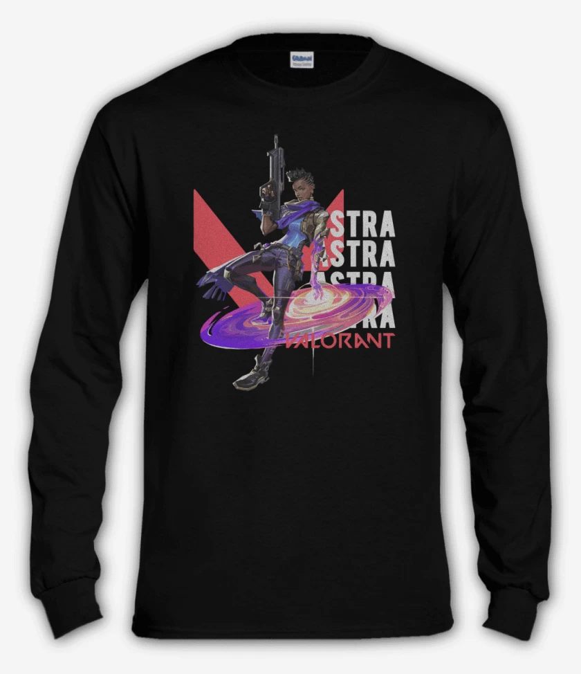 Polera manga larga Negro de Astra Valorant