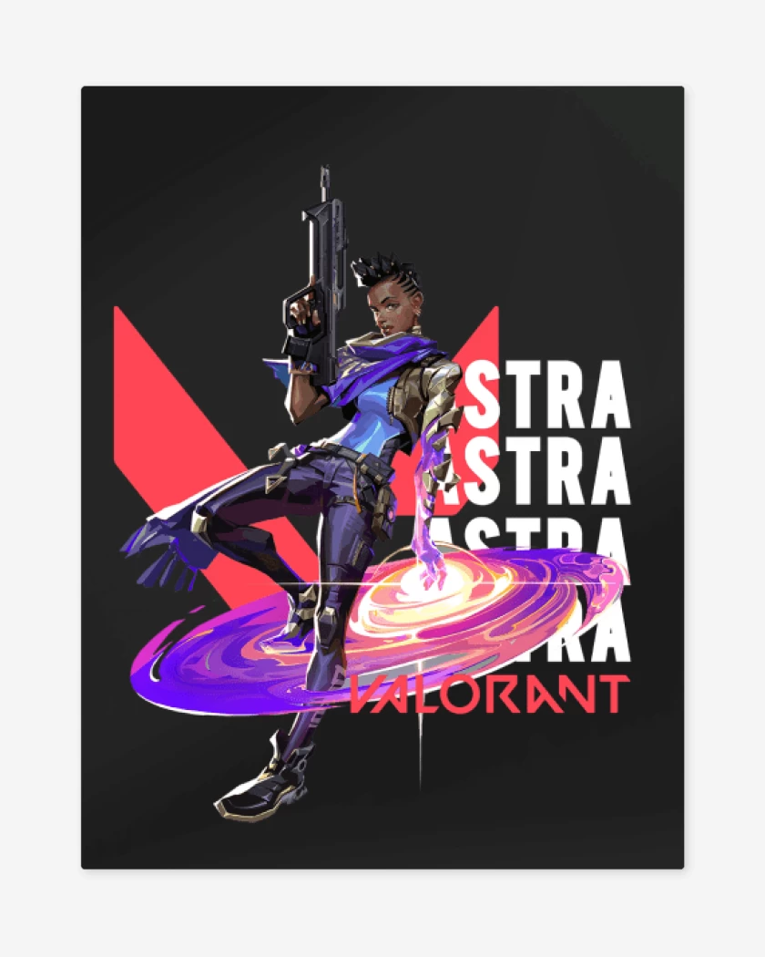 Print metalico Negro de Astra Valorant