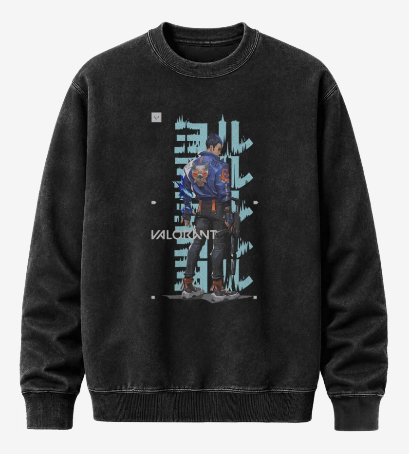 Poleron Polo Acid Wash Negro de Yoru
