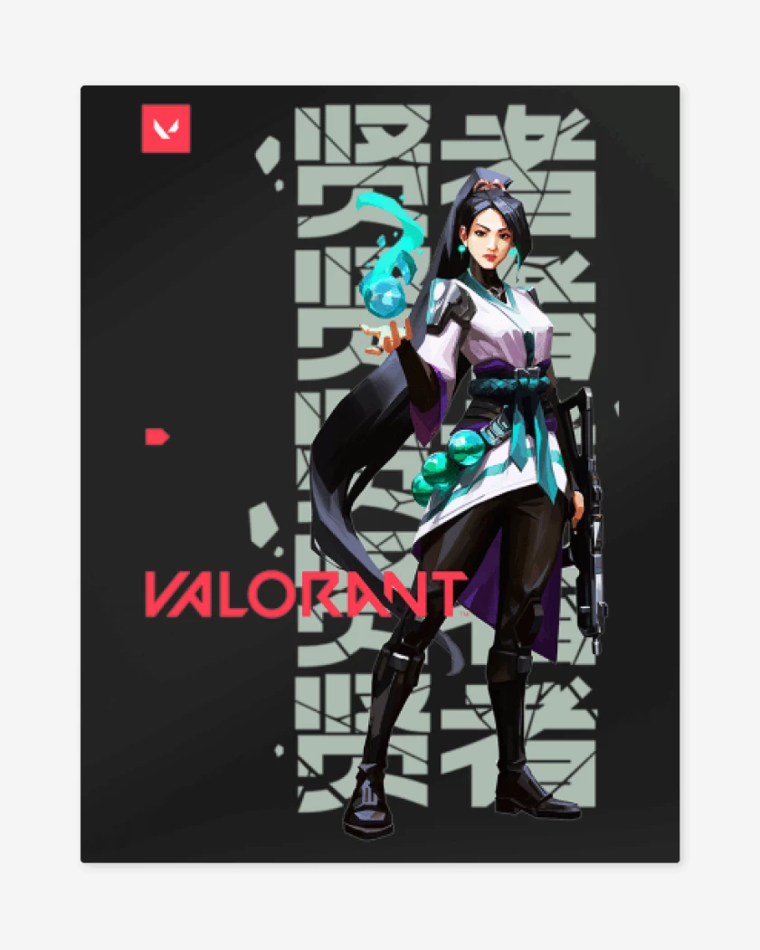 Print metalico Negro de Sage Valorant