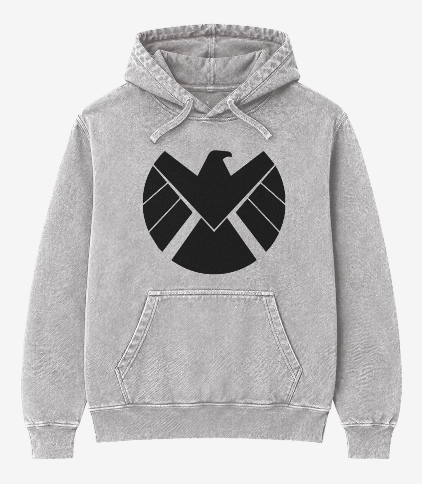 Poleron Canguro Acid Wash Gris Melange de Shield
