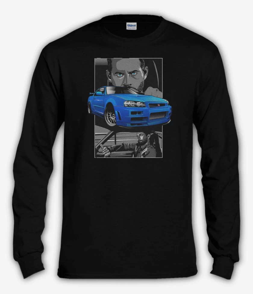Polera manga larga Negro de Paul R34