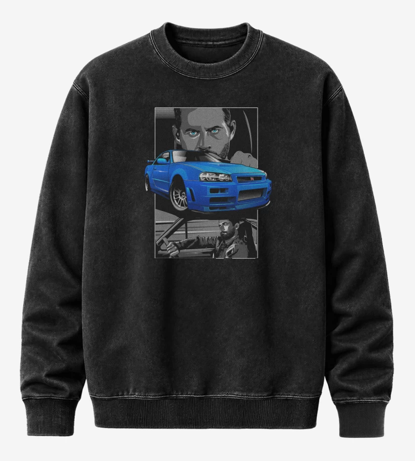 Poleron Polo Acid Wash Negro de Paul R34