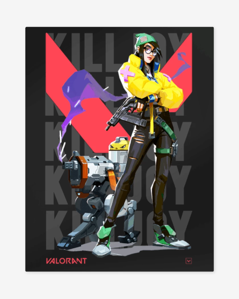 Print metalico Negro de Killjoy Valorant