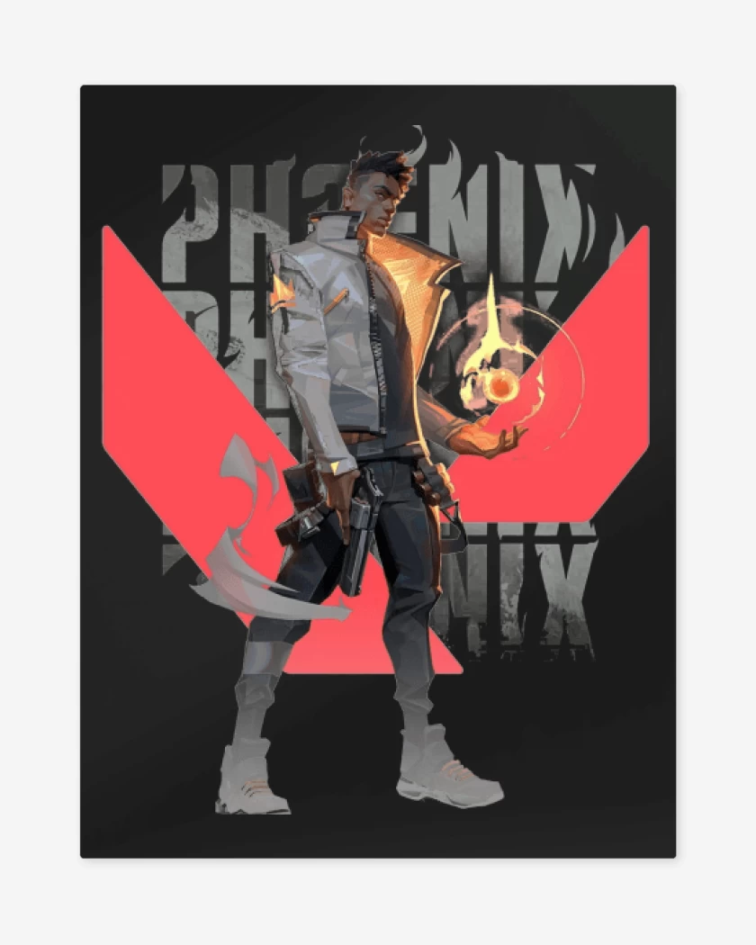 Print metalico Negro de Phoenix Valorant