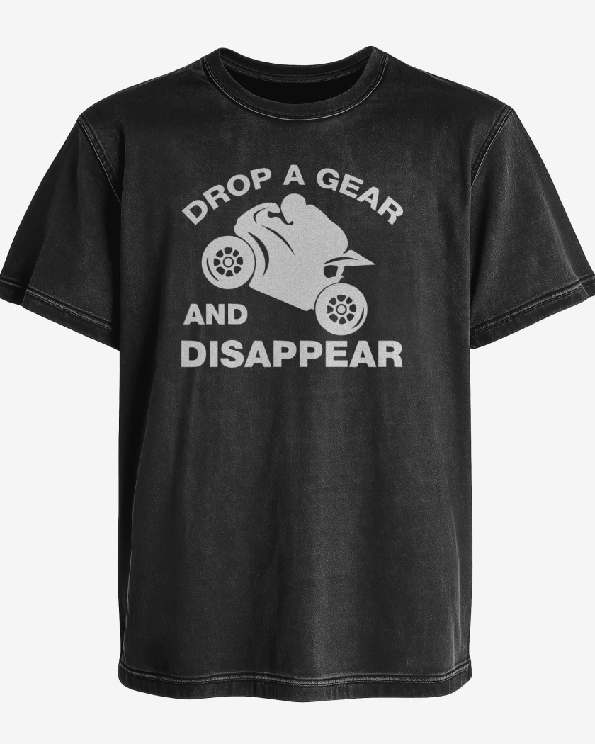 Polera desgastada Negro de Drop a gear