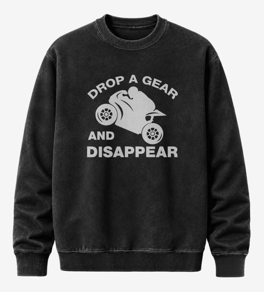 Poleron Polo Acid Wash Negro de Drop a gear
