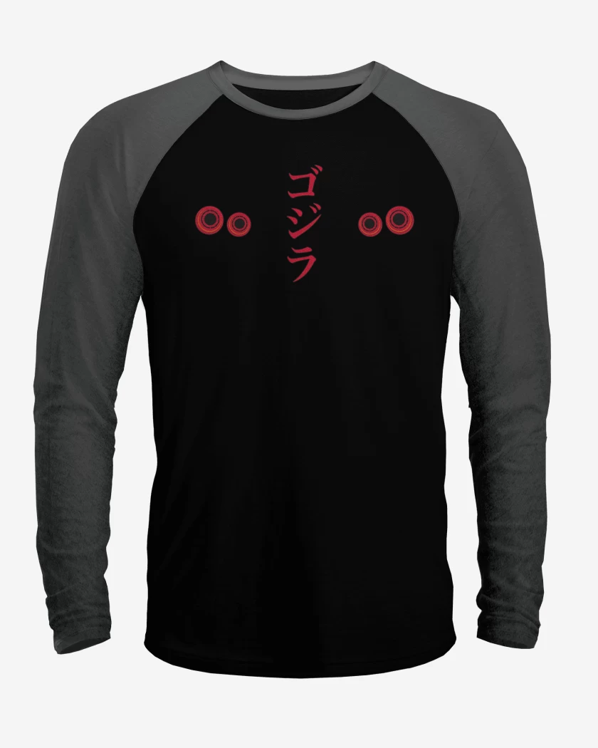 Polera Raglan Negro / Negro Heather de R35 Godzilla