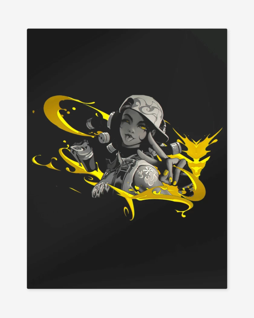 Print metalico Negro de Raze Valorant