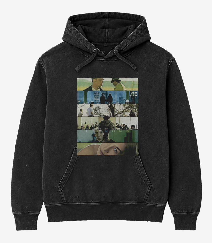 Poleron Canguro Acid Wash Negro de Directores David Fincher