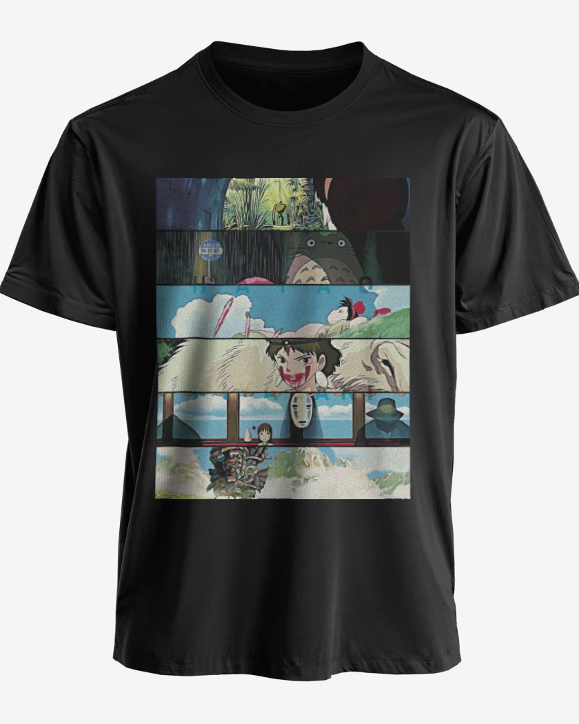 Polera premium Negro de Directores Hayao Miyazaki