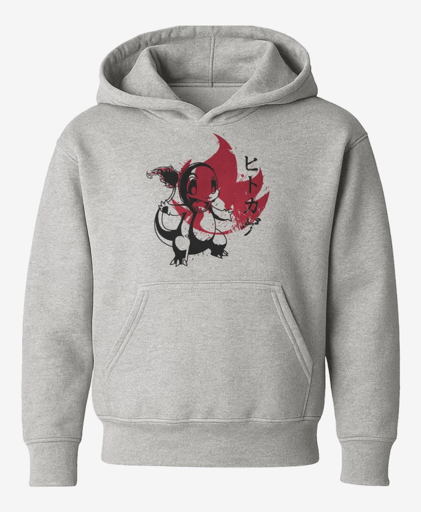 Poleron de niño Gris Melange de Charmander Fuego
