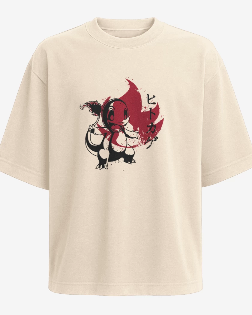 Polera Oversize Charmander Fuego